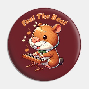 Capybara and Music T-shirt Pin