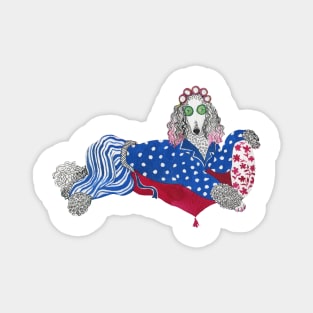 Poodle wearing pajama Magnet