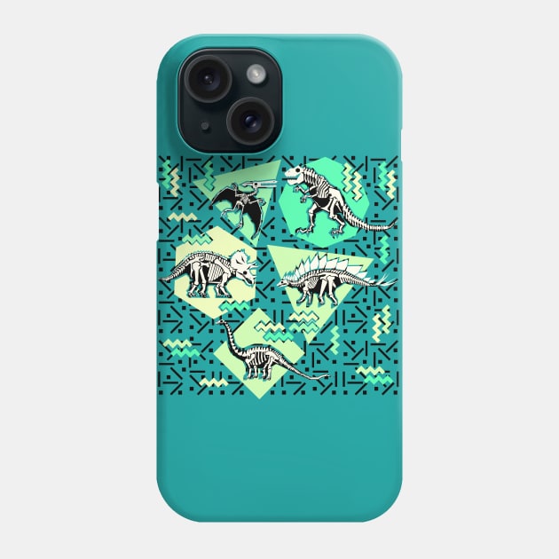 Dinosaur Skeletons Phone Case by chobopop