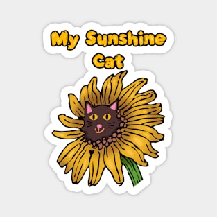 My Sunshine Cat Sunflower Magnet