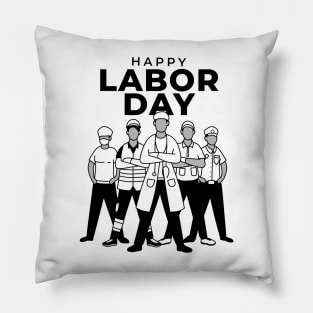 Happy Labor Day Illustration Pillow