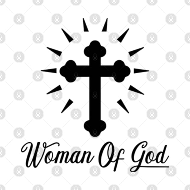 Woman Of God - Cross Bottony - Black - Christian Series 11B by FOGSJ