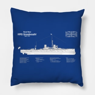 HMS Dreadnought ship plans -ABD Pillow