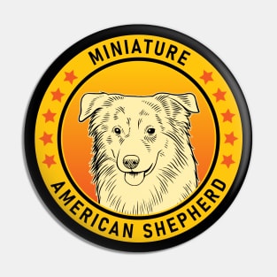 Miniature American Shepherd Dog Portrait Pin