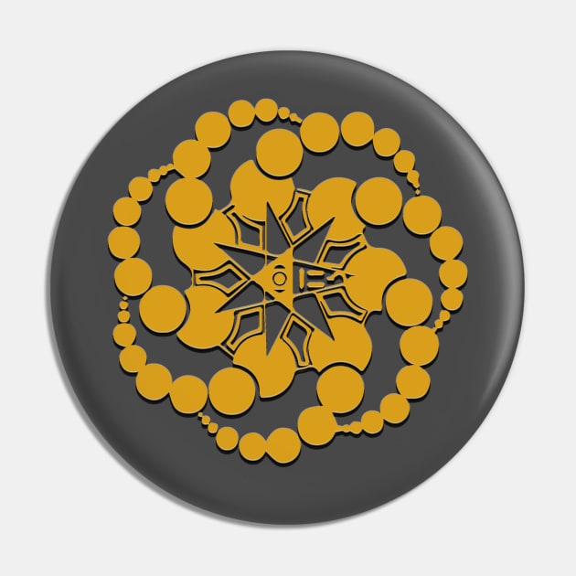 Crop Circle 2 In Gold Pin by Whites Designs