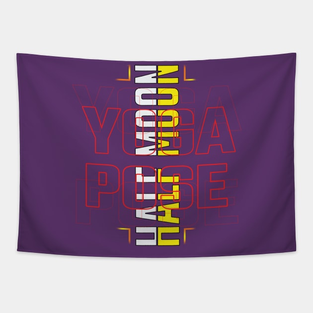 Half moon yoga pose Tapestry by TeeText