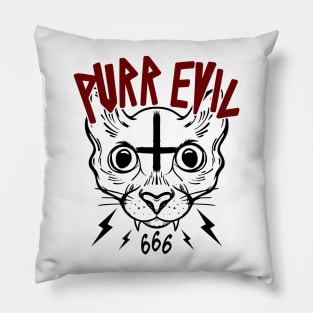 PURR EVIL - SATANIC CAT - OCCULT CAT - FUNNY CAT OCCULT Pillow