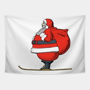 Skiing Santa Tapestry