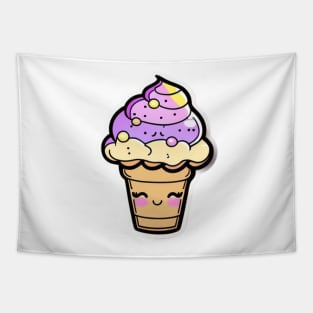 Kawaii Funny Cute Ice Cream Tapestry