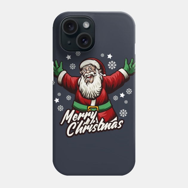Retro Santa Claus Illustration Phone Case by SLAG_Creative