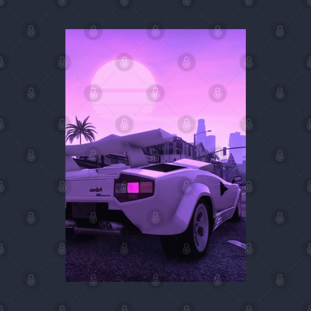 Countach sunset by mrcatguys