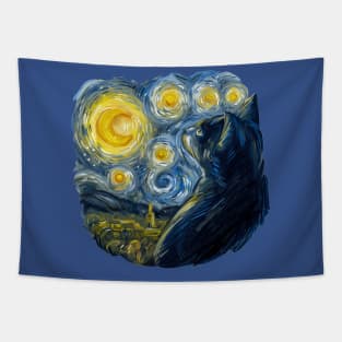 Cat in Van Gogh world Tapestry