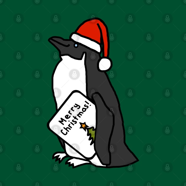 Cool Penguin Says Merry Christmas by ellenhenryart