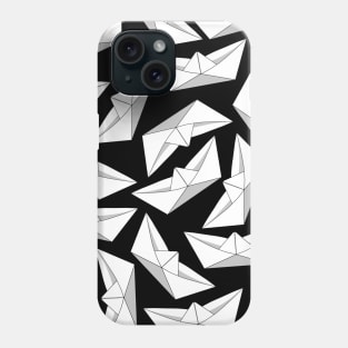 Origami Boat Black Phone Case