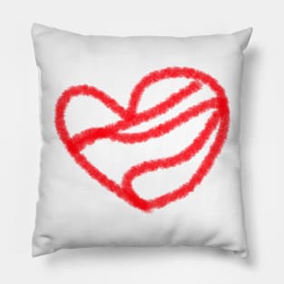 Red watercolor heart love design Pillow