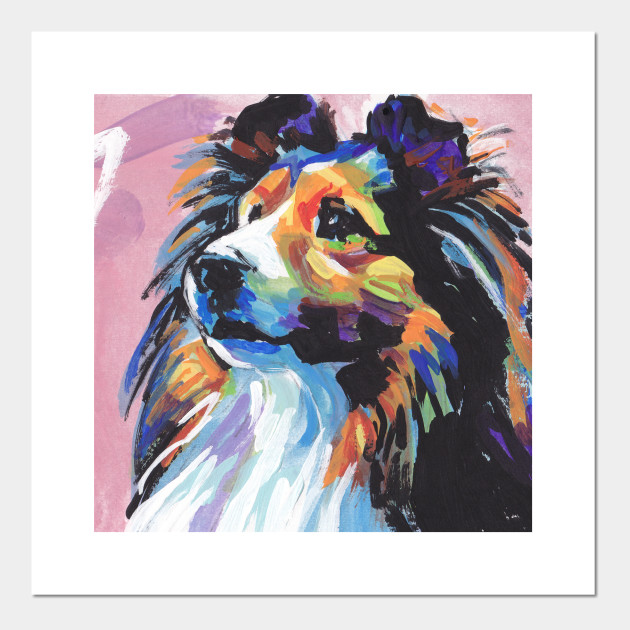 Shetland Sheepdog Dog Bright Colorful Pop Dog Art Shetland Sheepdog Posters And Art Prints Teepublic