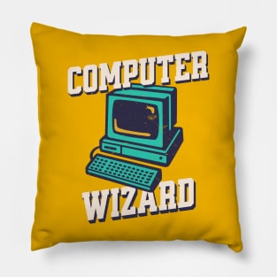 Computer Wizard - Vintage Pillow