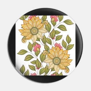 Spring Pattern with Floral Motifs Pin