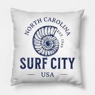 Surf City, NC Summertime Vacationing Seashell Pillow