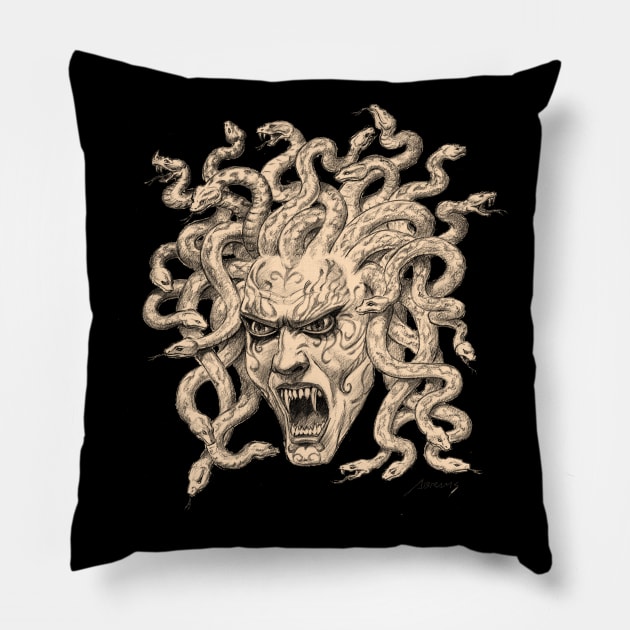 Medusa  2 Pillow by Paul_Abrams