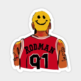 DENNIS RODMAN Smiley Face Hairstyle Magnet