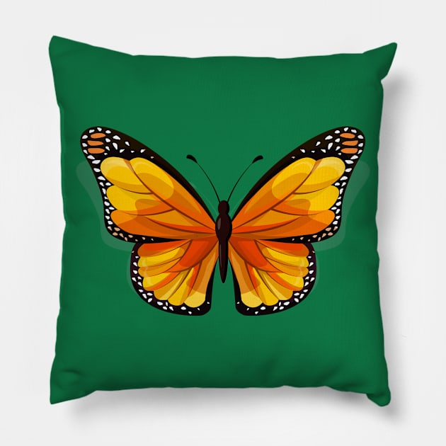 Yellow Butterfly Pillow by Mako Design 