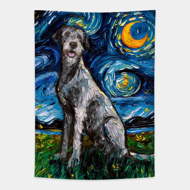 Irish Wolfhound Starry Night Tapestry by sagittariusgallery