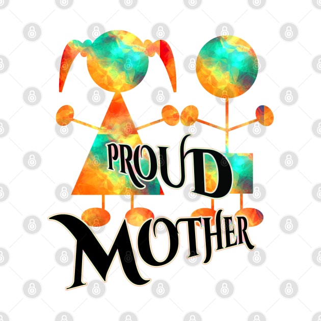 Proud Mother Typographic Bold Colors by Nisuris Art