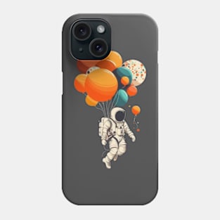 Astronaut flying with balloons Phone Case