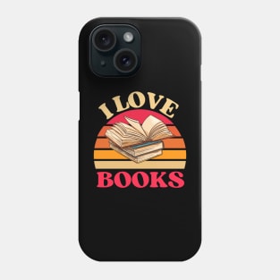 Vintage Sunset I Love Books Reading Phone Case