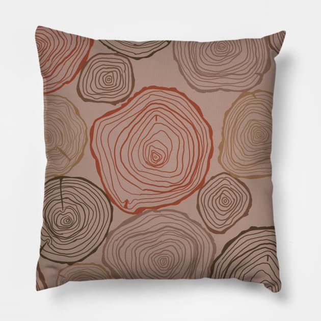 Wood Slice Pattern Pillow by LauraKatMax