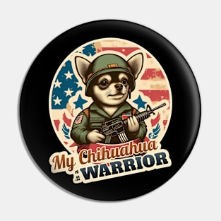 Chihuahua soldier Pin