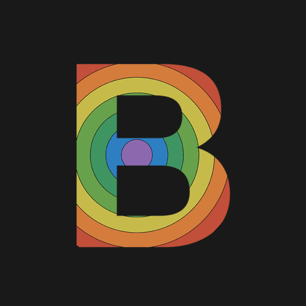 Retro Rainbow 'B' Sticker by marissasiegel