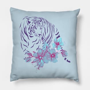 floral tiger Pillow