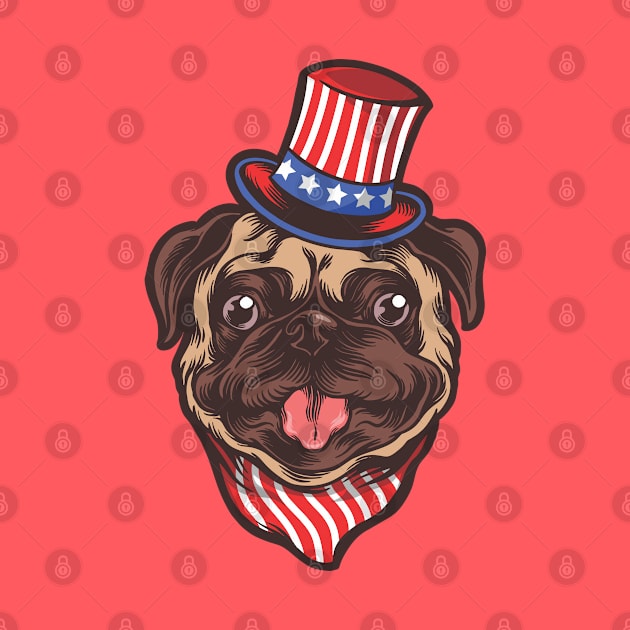 Patriotic Pug by Kachow ZA