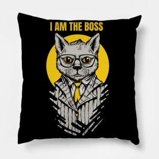 I am the boss, Funny cat boos design Pillow