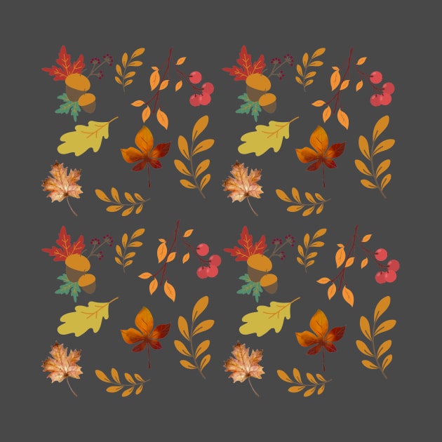 Fall Autumn Leaves Pattern by Valentin Cristescu