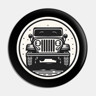 Jeep CJ7 Wrangler Black and White Pin