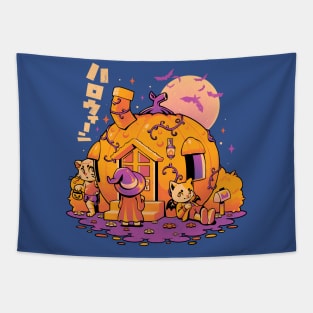 Purrpkin House - Cute Cat Halloween Gift Tapestry