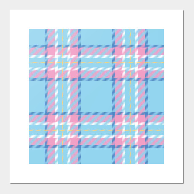 Blue Pink Plaid Blue Plaid Affiche Et Impression D Art Teepublic Fr