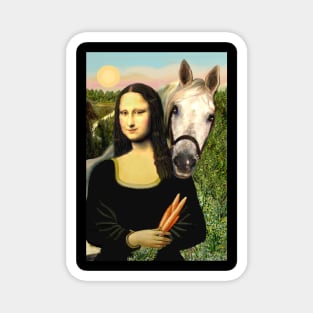 Mona Lisa Offers a Carrot to her Arabian Horse Magnet