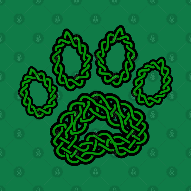 Celtic Knot Dog Paw Print by Braznyc