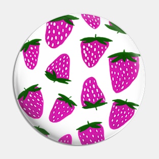 Organic summer strawberries purple and green Pin