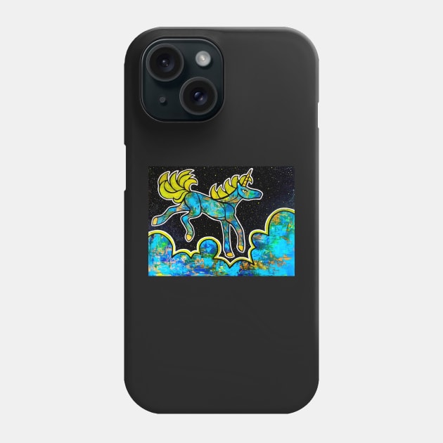 Galaxy Dancing Unicorn - Big Blue Phone Case by mellierosetest