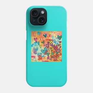 Colorful Abstract Valentines Hearts Design Phone Case