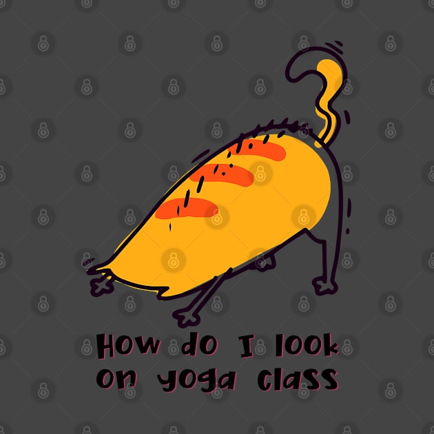 How do I look on yoga class funny yoga and cat drawing by Red Yoga