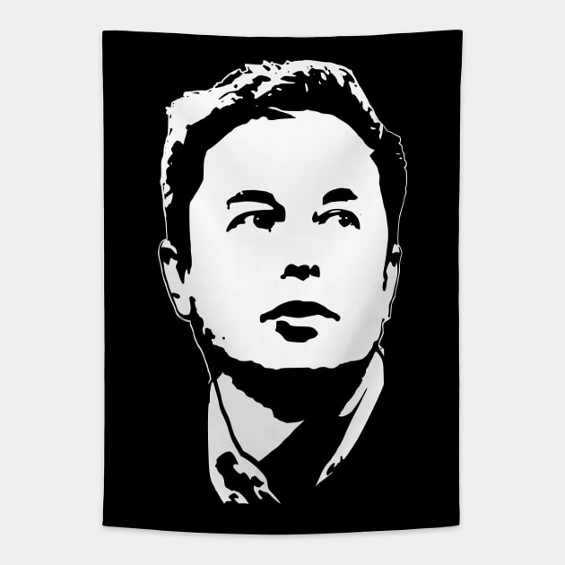 Elon Musk Minimalistic Tapestry by Nerd_art