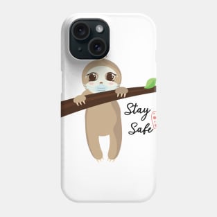 Baby Sloth With Face Mask, Stay Safe Phone Case