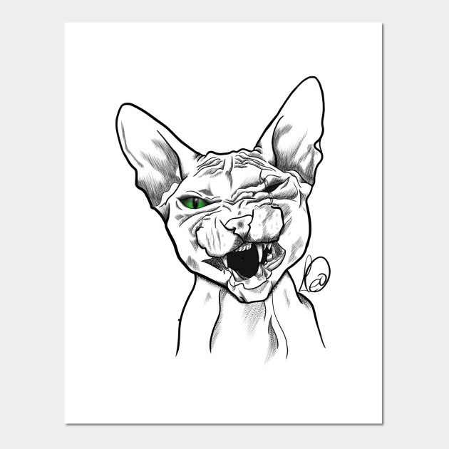 Cat Cat Tattoo Posters And Art Prints Teepublic Uk