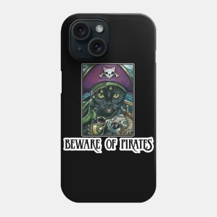 Beware of Pirates - Design 2 - Black Cat Phone Case